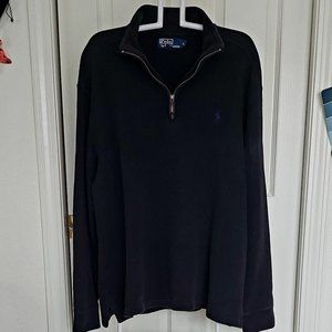 Ralph Lauren Polo black  1/4 zip Sweater size L